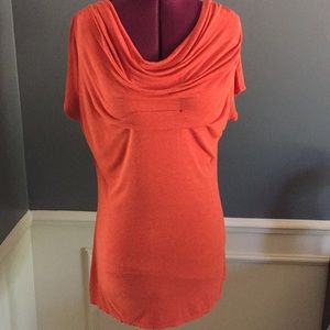 Max Studio orange fitted top.